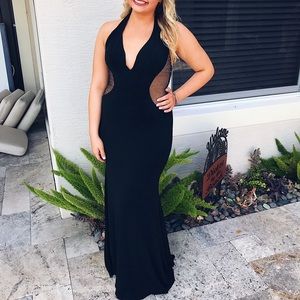 Formal black beaded gown